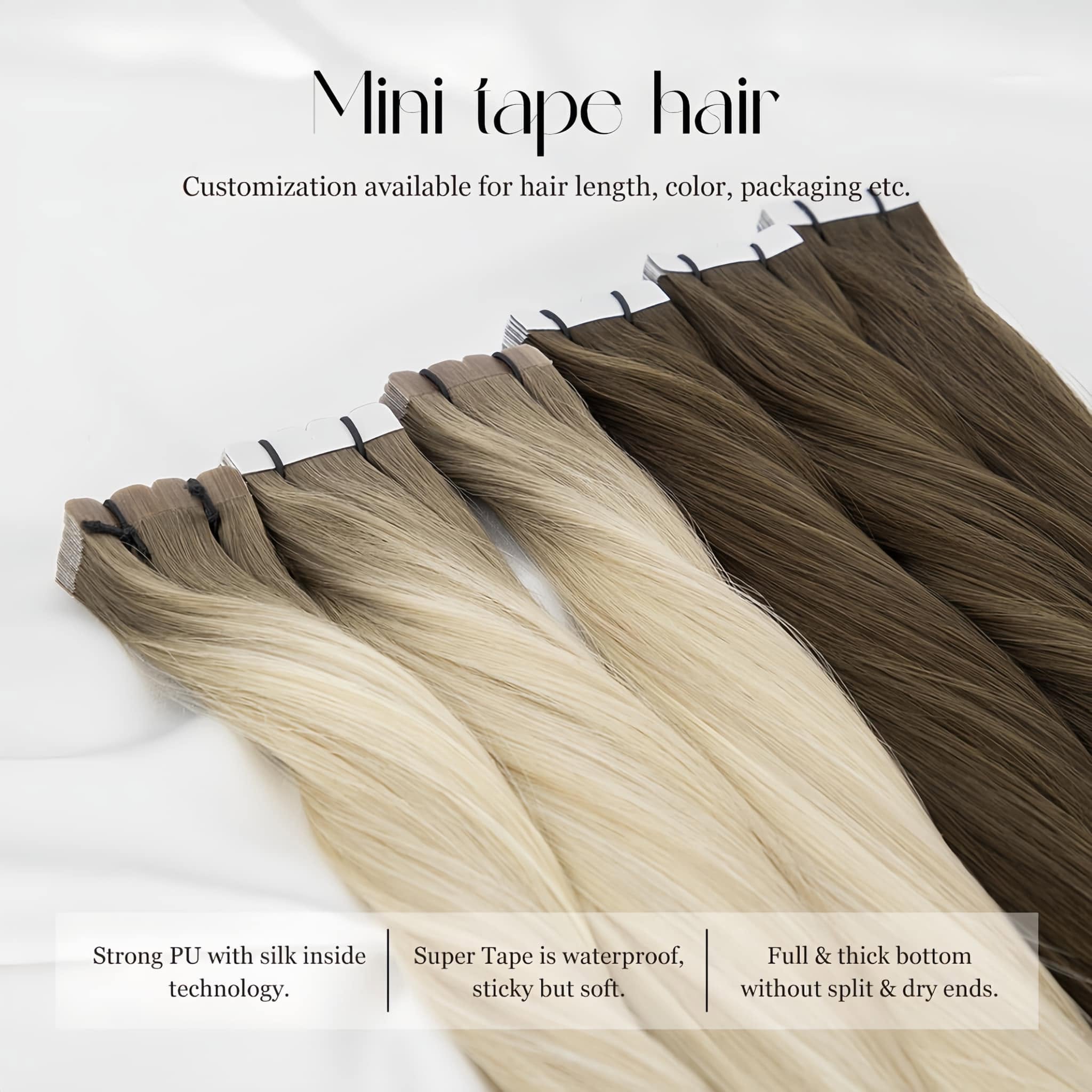 Invisible Tape In Extensions Real Hair - Mini Tape In Human Hair Extensions