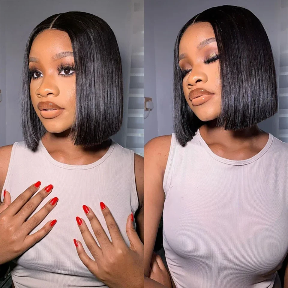 Glueless Wear And Go Human Hair Wig - Straight Short Bob Wigs Human Hair