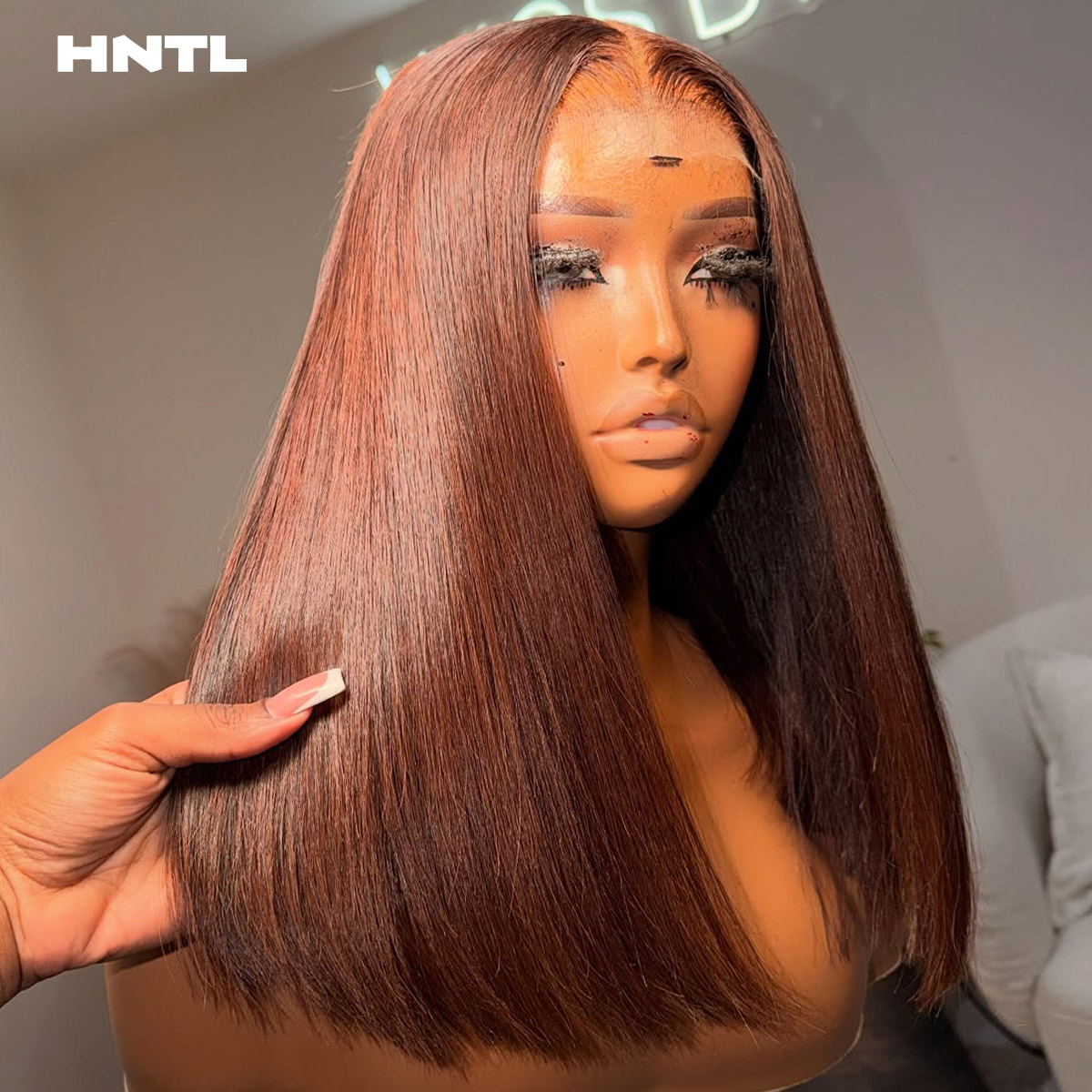 Pre Parted 13X4 Lace Front Bob Wig - Glueless Wear and Go Brown Color
