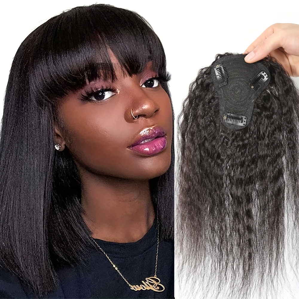 Hair Bundles - Kinky Straight Topper Hair with Bangs