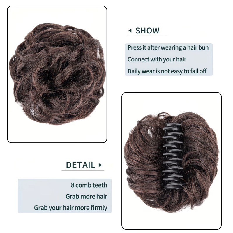Synthetic Messy Bun Hair Scrun - Claw Clip Messy Bun Hair Piece recension och pris