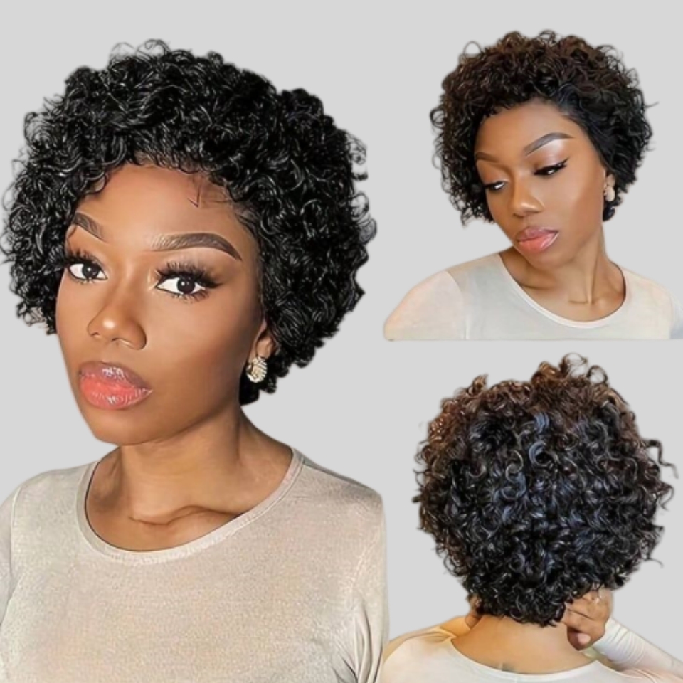 Curly Pixie Cut Wig Lace Human - Short Pixie Cut Wig Human Hair Cheap recension och pris