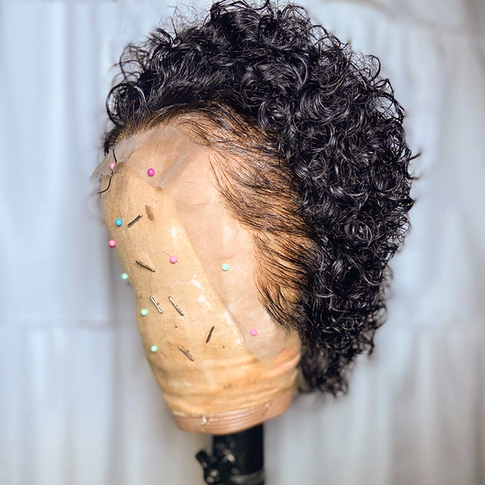 Curly Pixie Cut Wig Lace Human - Short Pixie Cut Wig Human Hair Cheap recension och pris