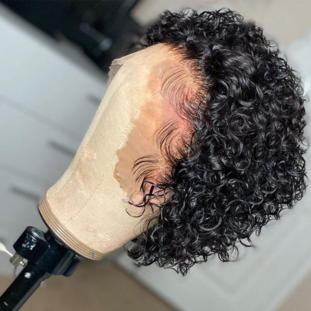 Curly Pixie Cut Wig Lace Human - Short Pixie Cut Wig Human Hair Cheap recension och pris