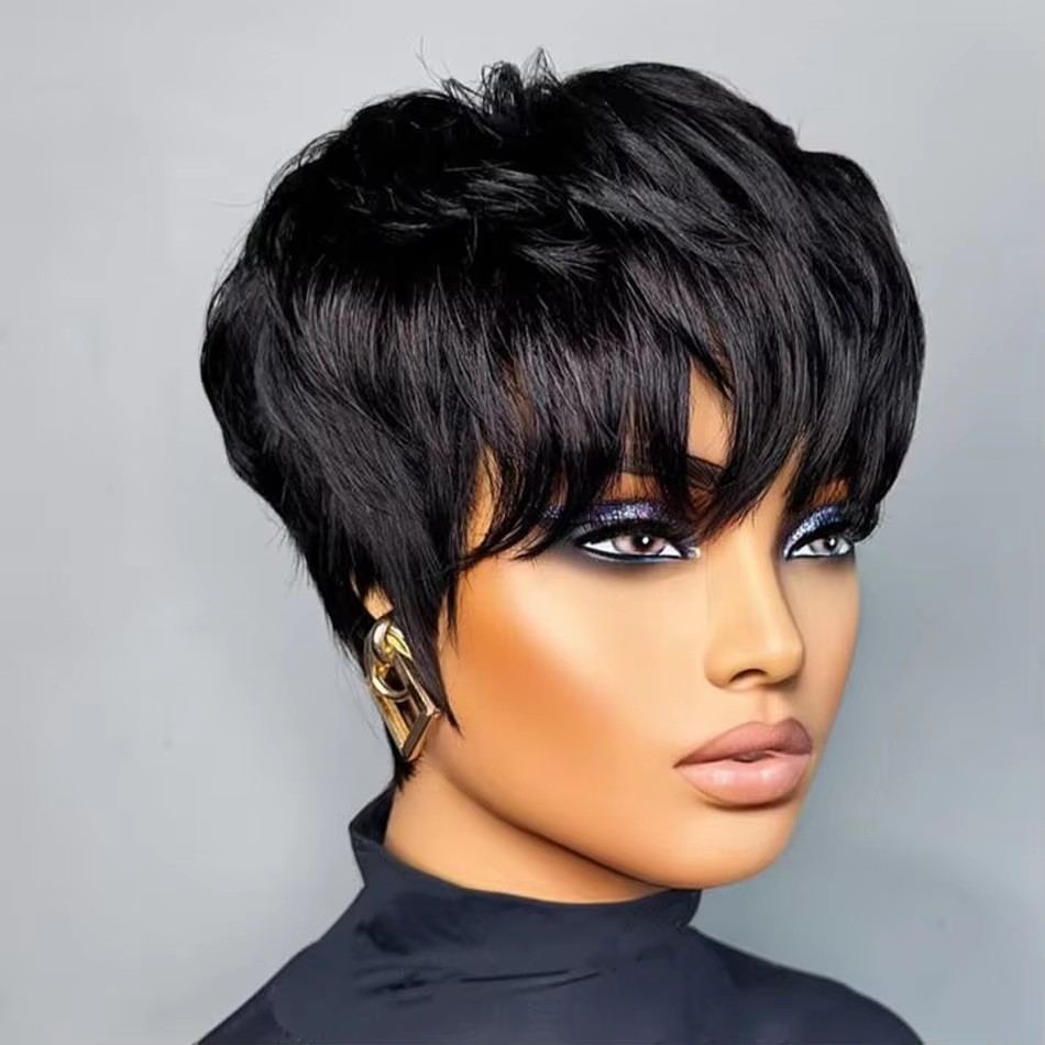 Women's Short Pixie Cut Human  - Short Pixie Cut Wig Human Hair Cheap recension och pris