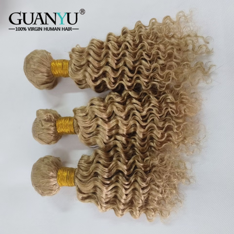 #27 Honey Blonde Deep Wave Omb - Deep Wave 3 Bundles With Closure recension och pris