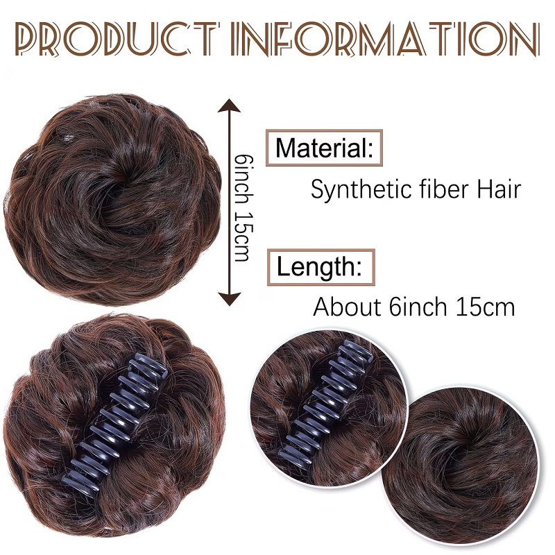 Synthetic Messy Bun Short Curl - Claw Clip Messy Bun Hair Piece recension och pris