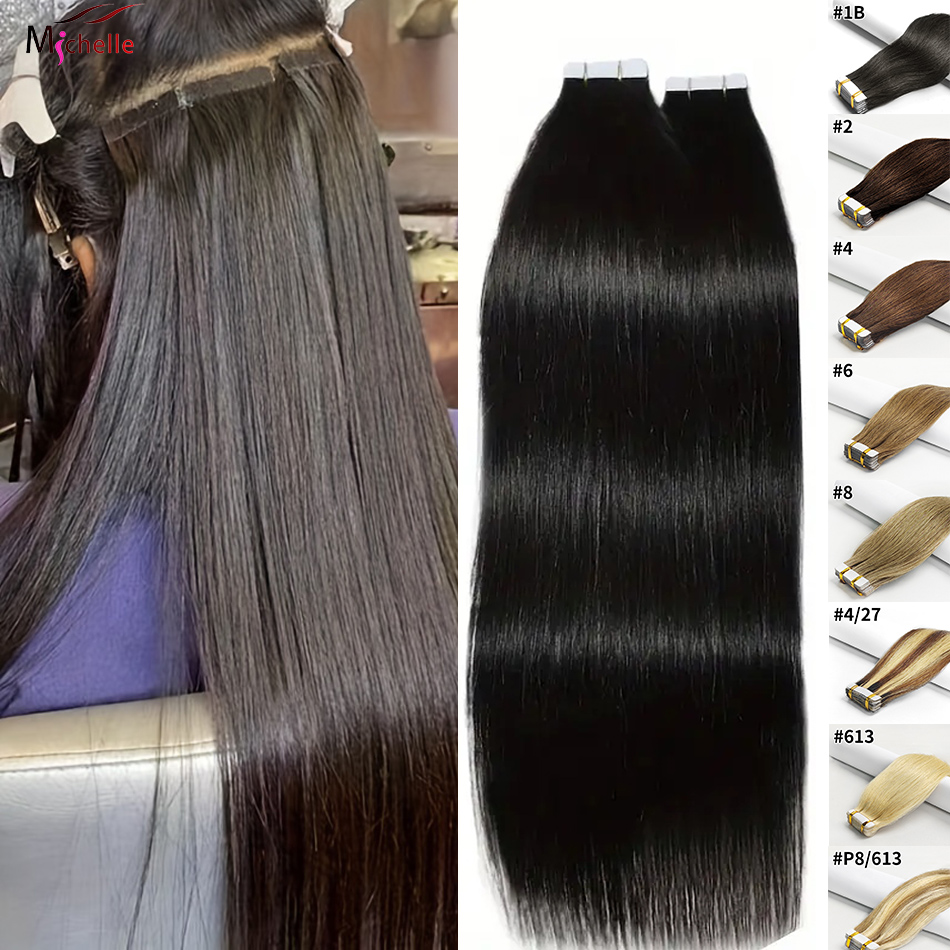 Tape in Hair Extensions Straig - Invisible Tape In Extensions Real Hair recension och pris