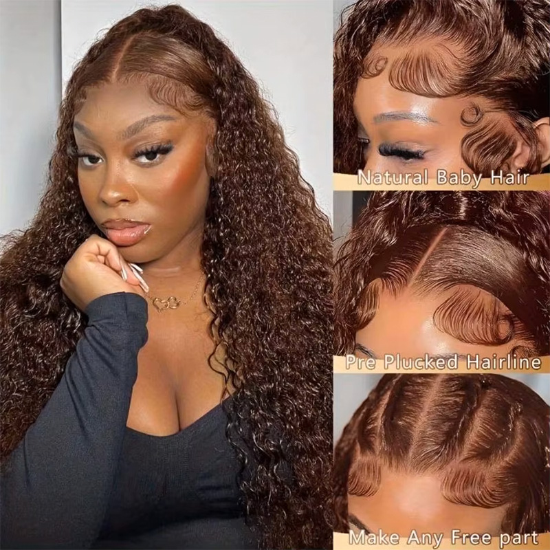 Chocolate Brown Colored 220% D - Lace Front Wigs recension och pris