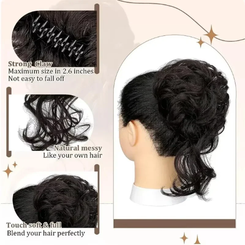 Messy Hair Bun Hair pieces for - Claw Clip Messy Bun Hair Piece recension och pris