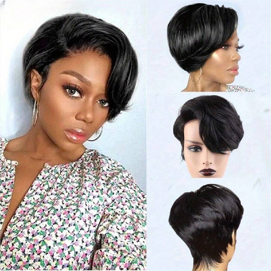 Short Cheap Wholesale Pixie Cu - Short Pixie Cut Wig Human Hair Cheap recension och pris