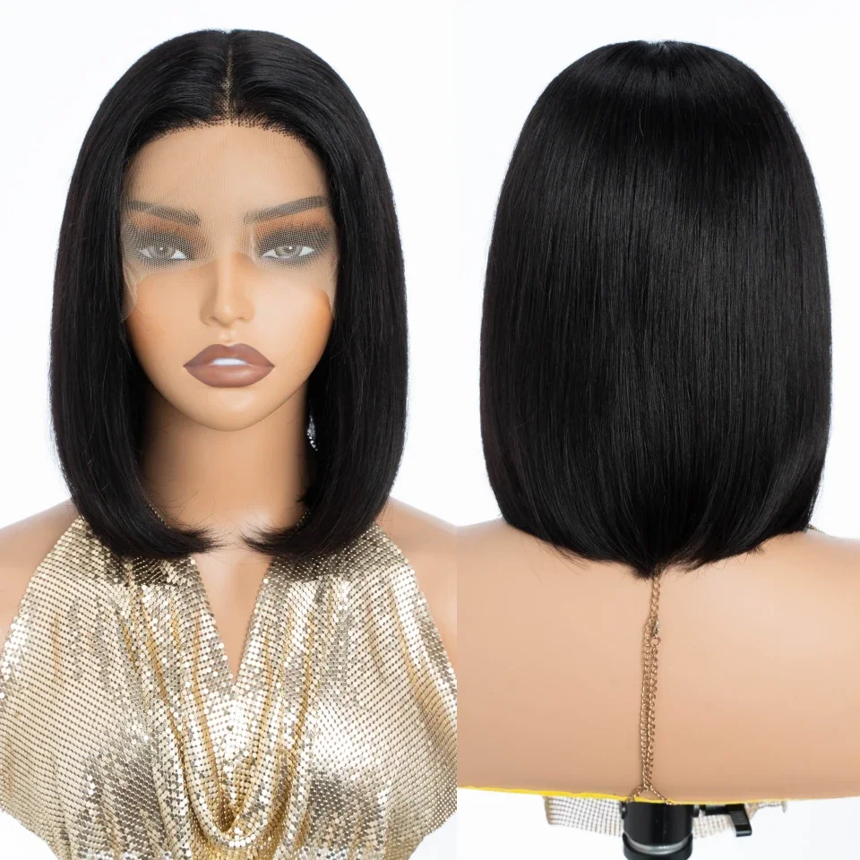 Straight Short Bob Wigs Human  - Glueless Wear And Go Human Hair Wig recension och pris