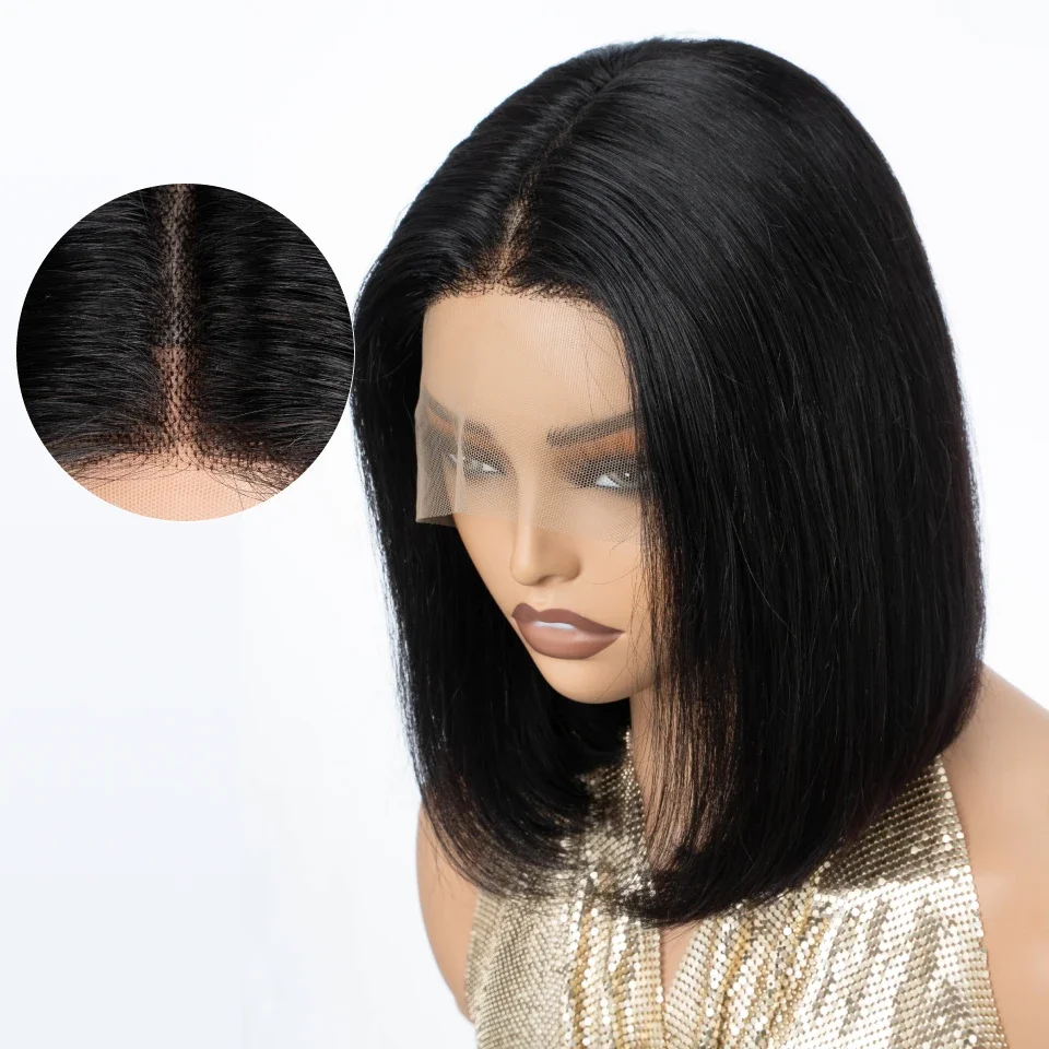 Straight Short Bob Wigs Human  - Glueless Wear And Go Human Hair Wig recension och pris