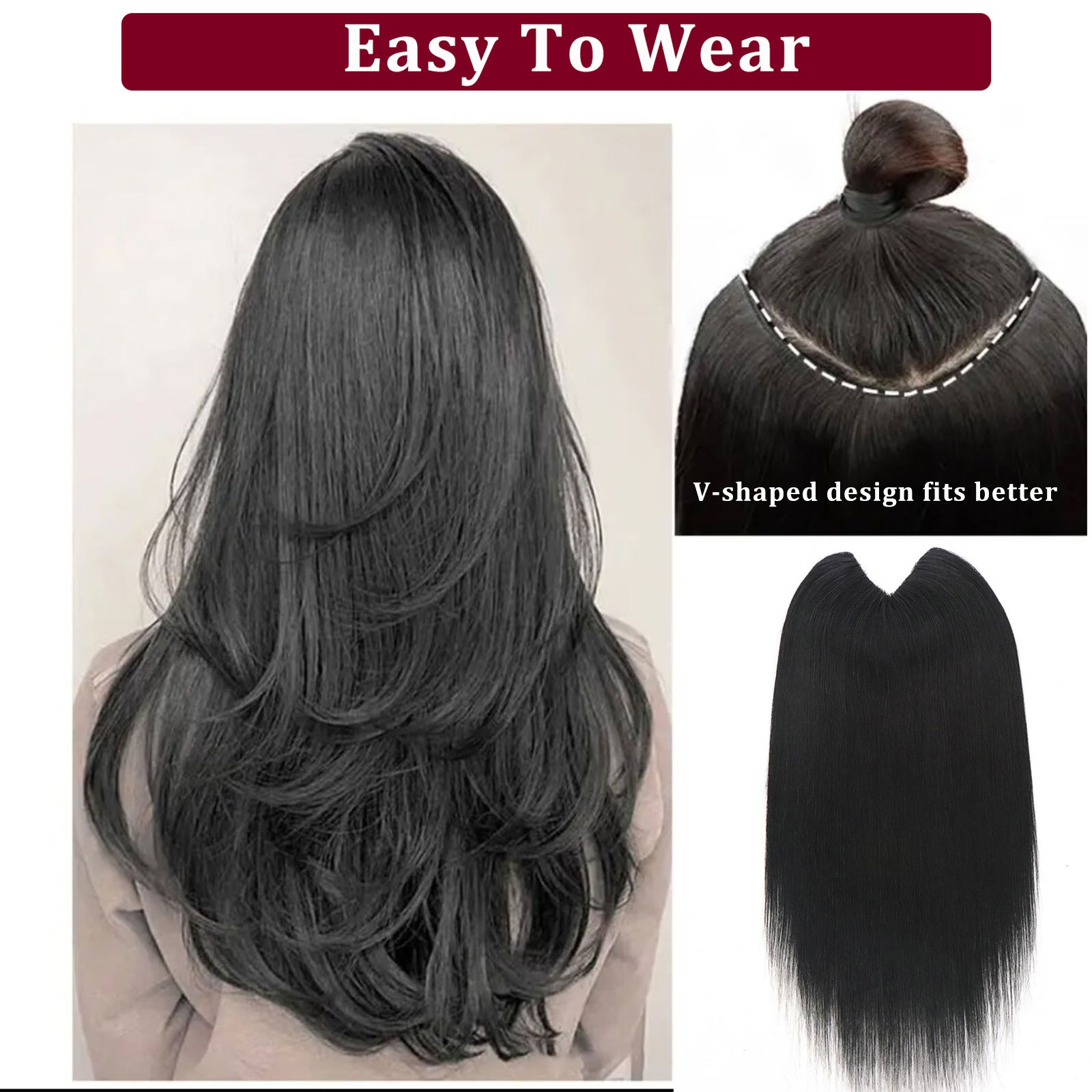 V Shape Clip In Human Hair Ext - Seamless Clip In Hair Extensions Human Hair recension och pris