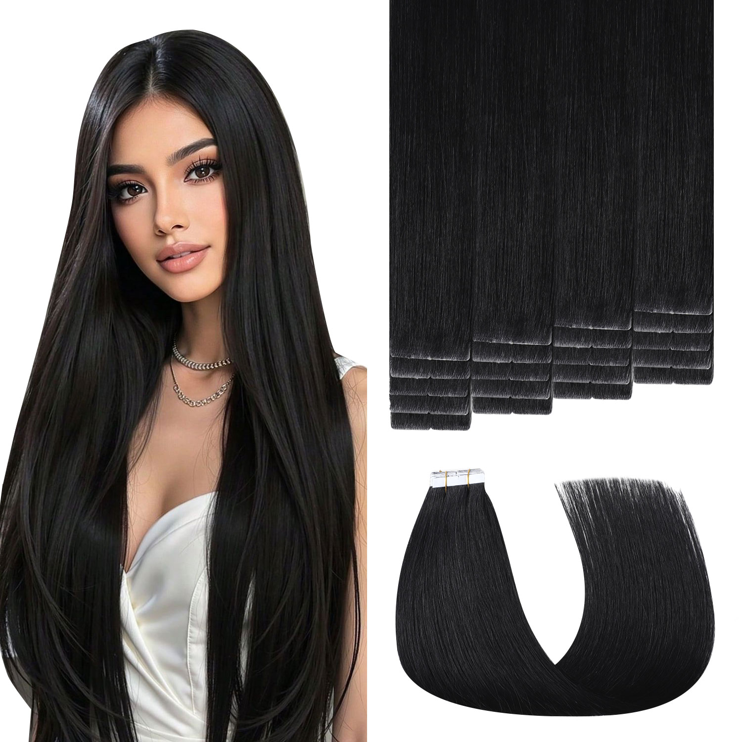 Sweetmet Invisible Tape in Hai - Invisible Tape In Extensions Real Hair recension och pris