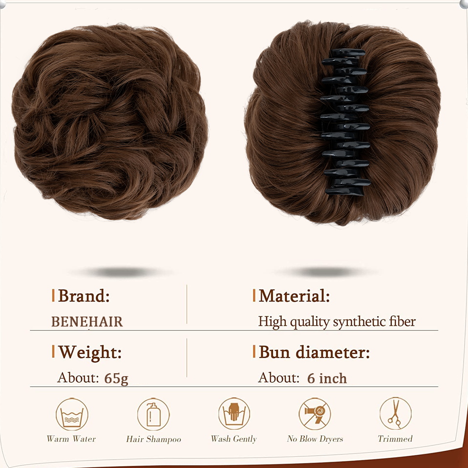 Benehair Messy Hair Bun Synthe - Claw Clip Messy Bun Hair Piece recension och pris
