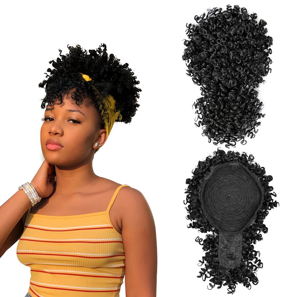Afro Puff Synthetic Drawstring - Drawstring Afro Curly Puff Ponytail recension och pris
