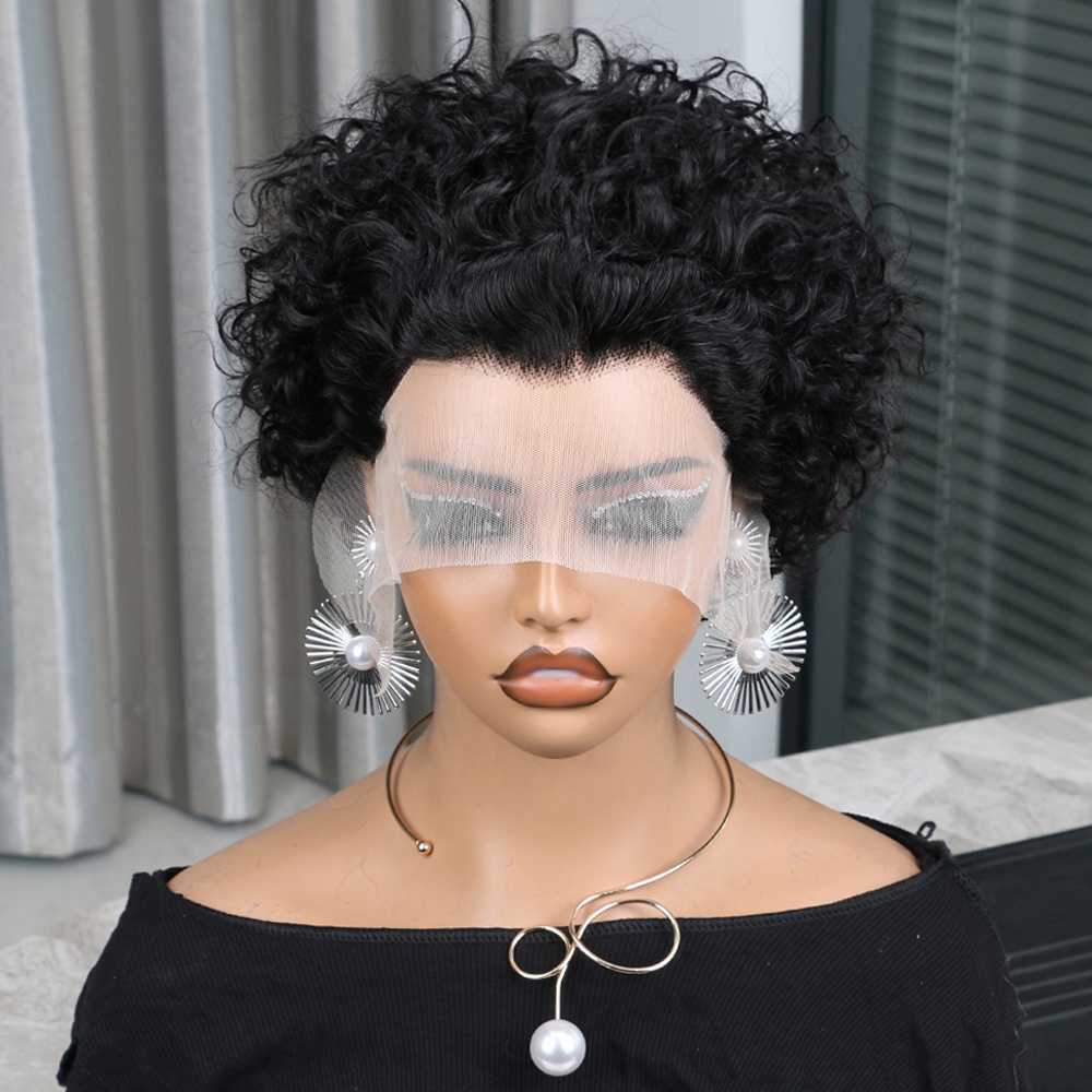 Pixie Cut Wig Human Hair 13x4  - Short Pixie Cut Wig Human Hair Cheap recension och pris