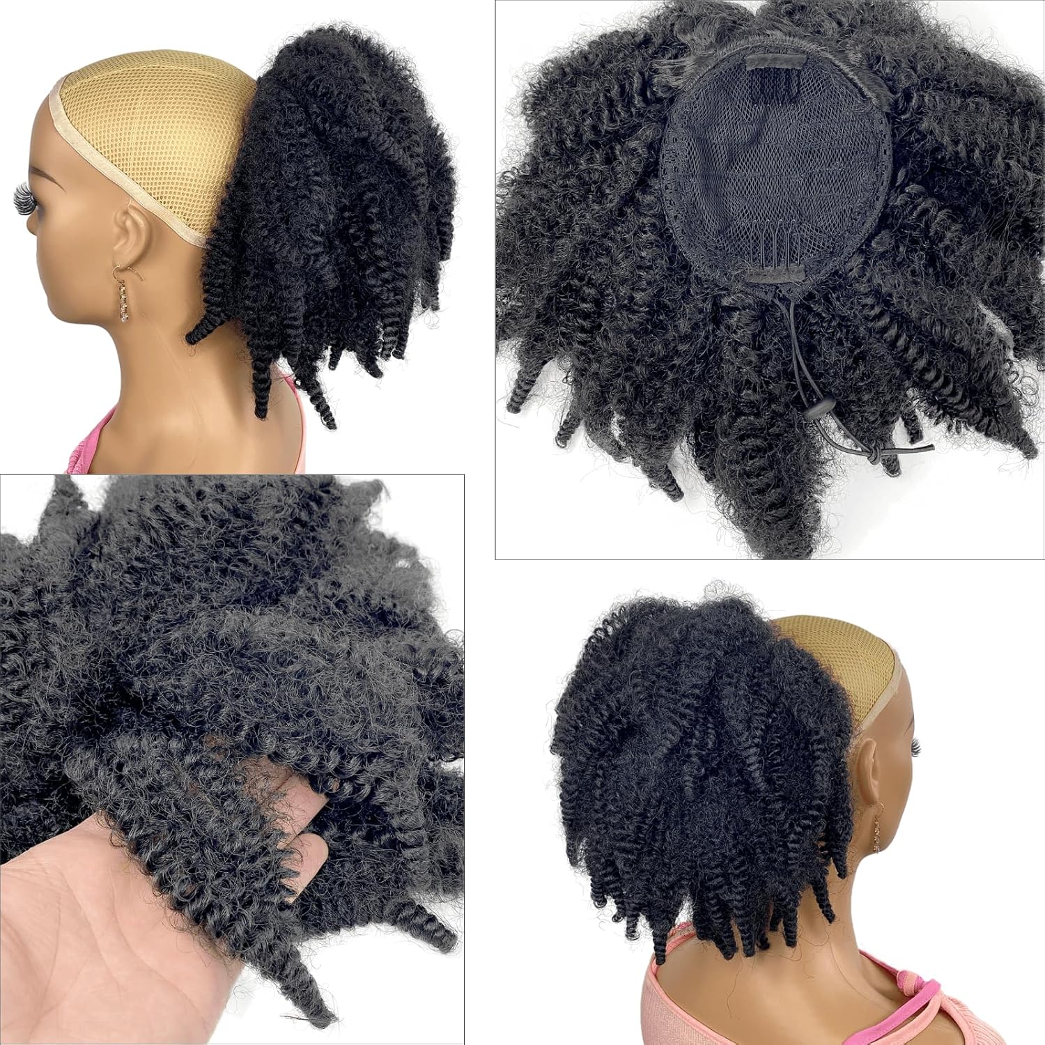 12inch Short Marley Hair Draws - Drawstring Afro Curly Puff Ponytail recension och pris