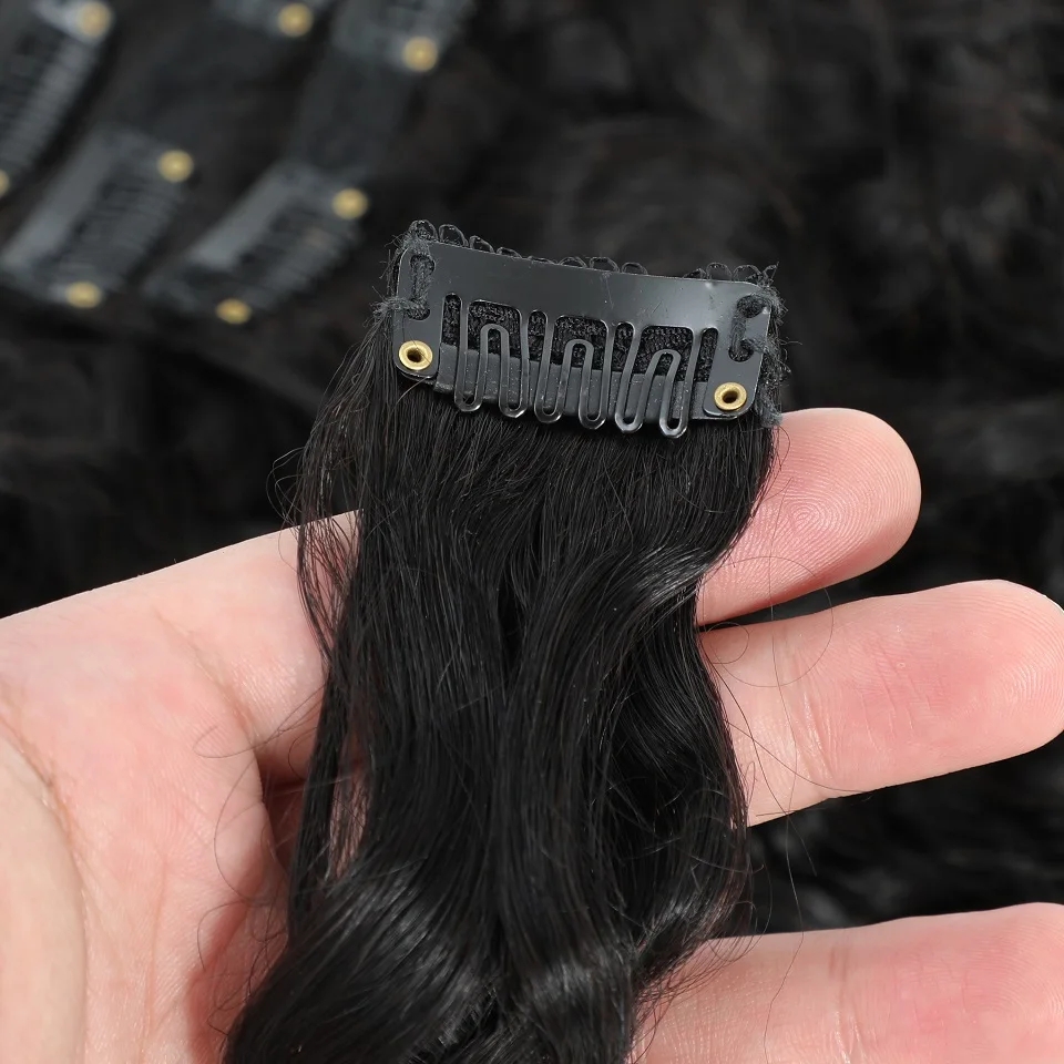 Water Wave Clip in Hair Extens - Seamless Clip In Hair Extensions Human Hair recension och pris