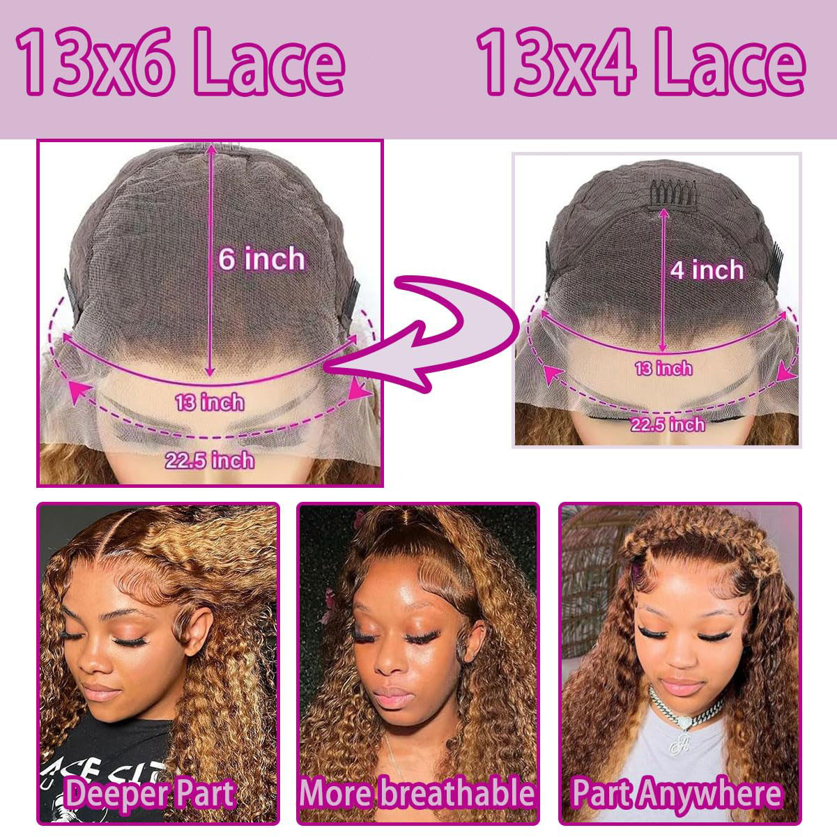 36 Inch Deep Wave P4/27 Highli - Lace Front Wigs recension och pris