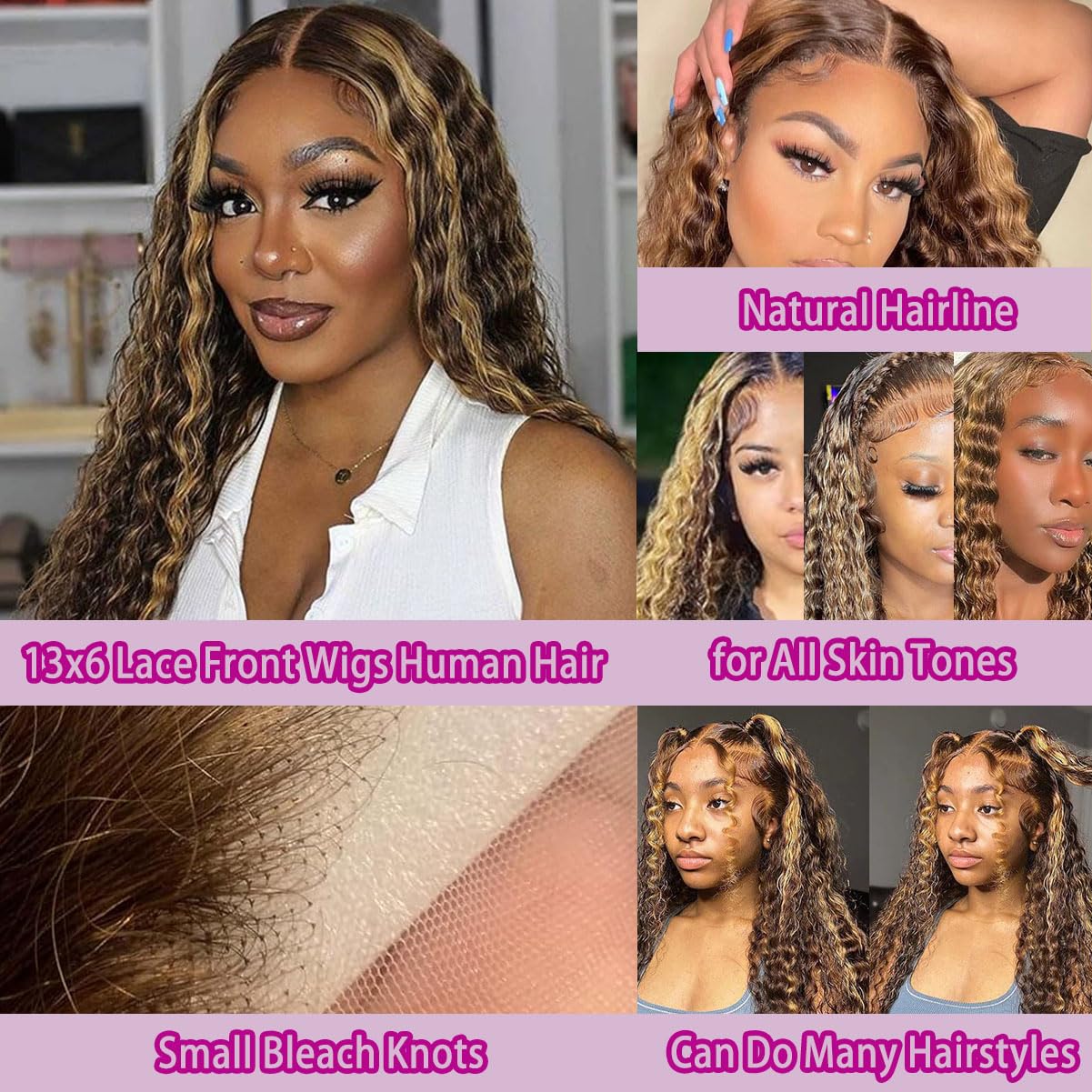 36 Inch Deep Wave P4/27 Highli - Lace Front Wigs recension och pris