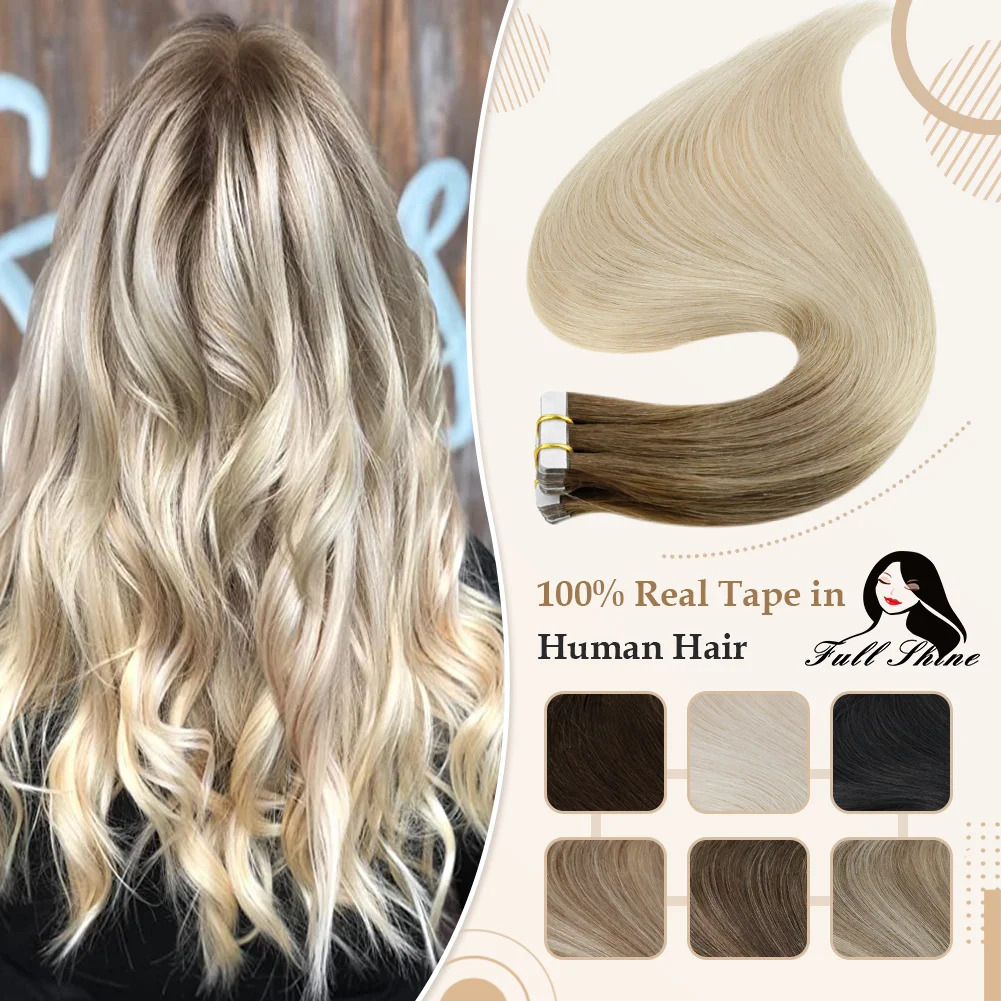 Full Shine Omber Tape in Hair  - Invisible Tape In Extensions Real Hair recension och pris