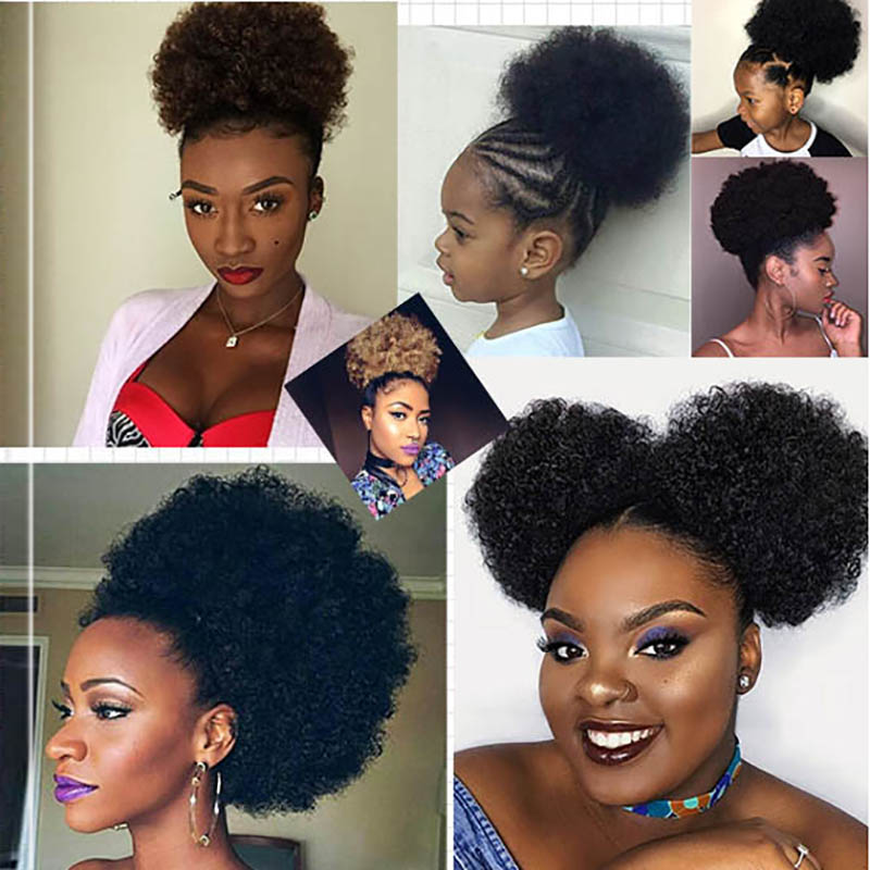 Large Afro Puff Ponytail Exten - Drawstring Afro Curly Puff Ponytail recension och pris