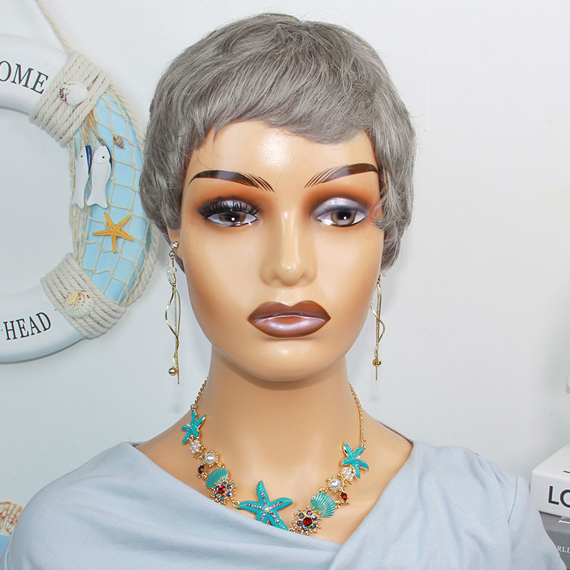 Short Straight Human Hair Wigs - Short Pixie Cut Wig Human Hair Cheap recension och pris