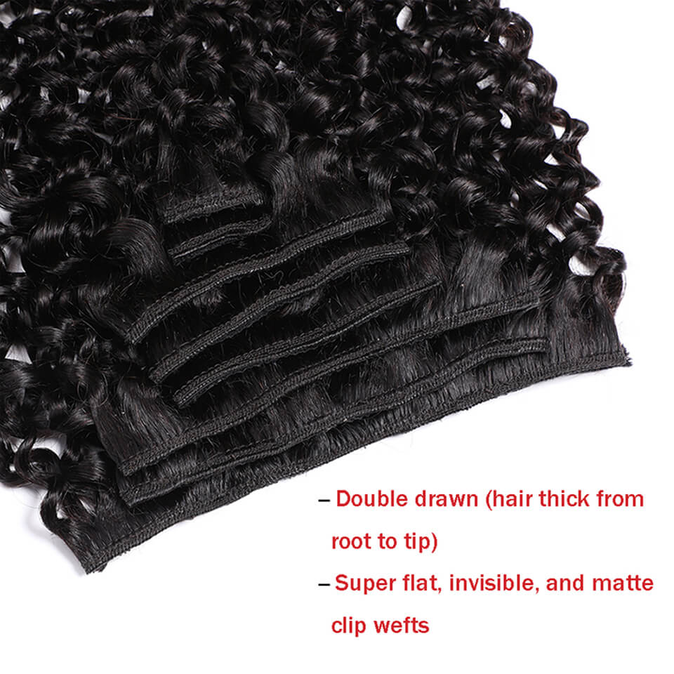 Kinky Curly Clip In Human Hair - Seamless Clip In Hair Extensions Human Hair recension och pris