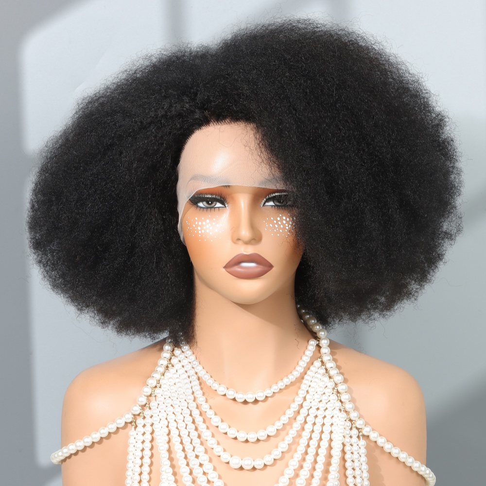 14 Inch Afro Wigs for Black Wo - Glueless Wear And Go Human Hair Wig recension och pris