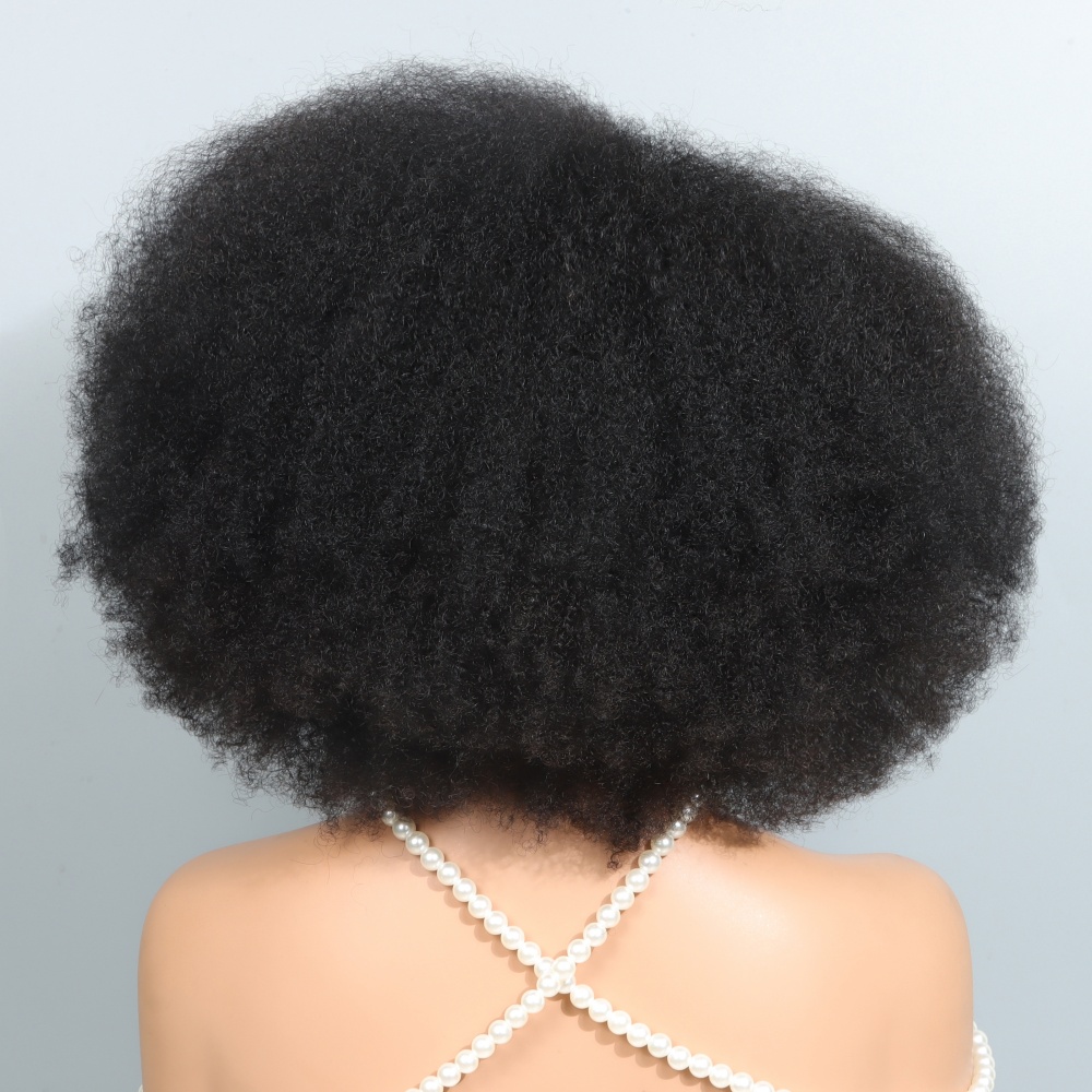 14 Inch Afro Wigs for Black Wo - Glueless Wear And Go Human Hair Wig recension och pris