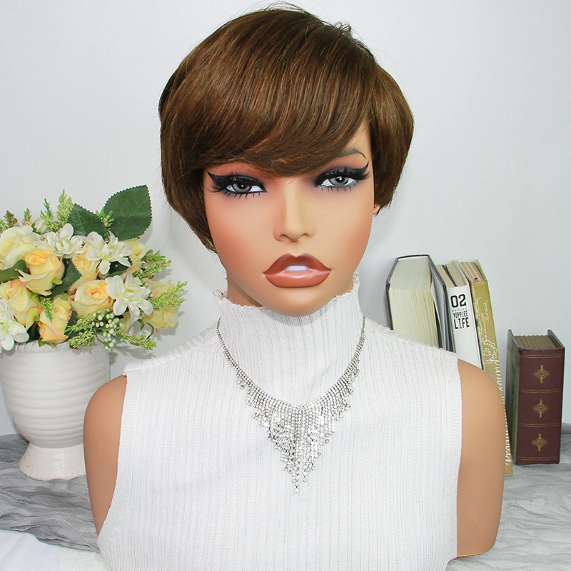 Chocolate Brown Pixie Cut Wigs - Short Pixie Cut Wig Human Hair Cheap recension och pris