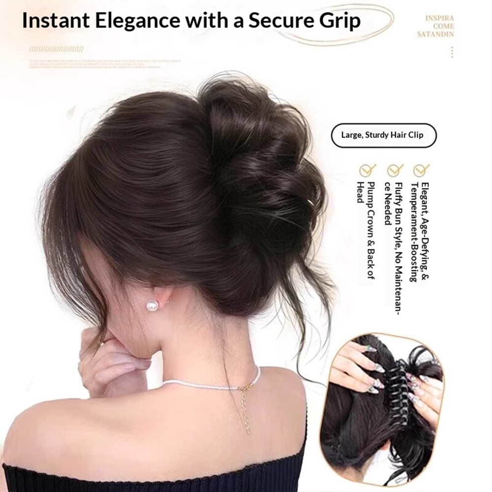 1pc Elegant Chignon Bun Extens - Claw Clip Messy Bun Hair Piece recension och pris